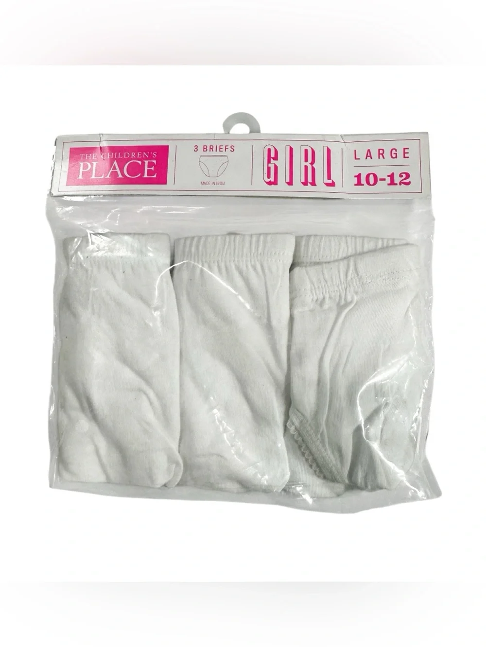 The Children’s Place Girls White Cotton Briefs 3 Pack Size 10-12 Large NWT